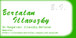 bertalan illavszky business card